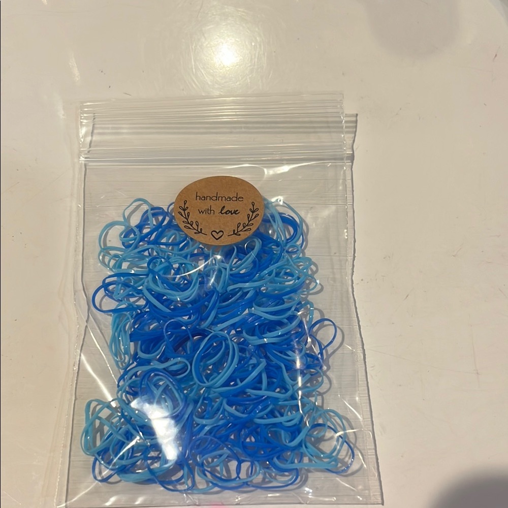 Blue Hair Elastics 200 Pieces Total NIP